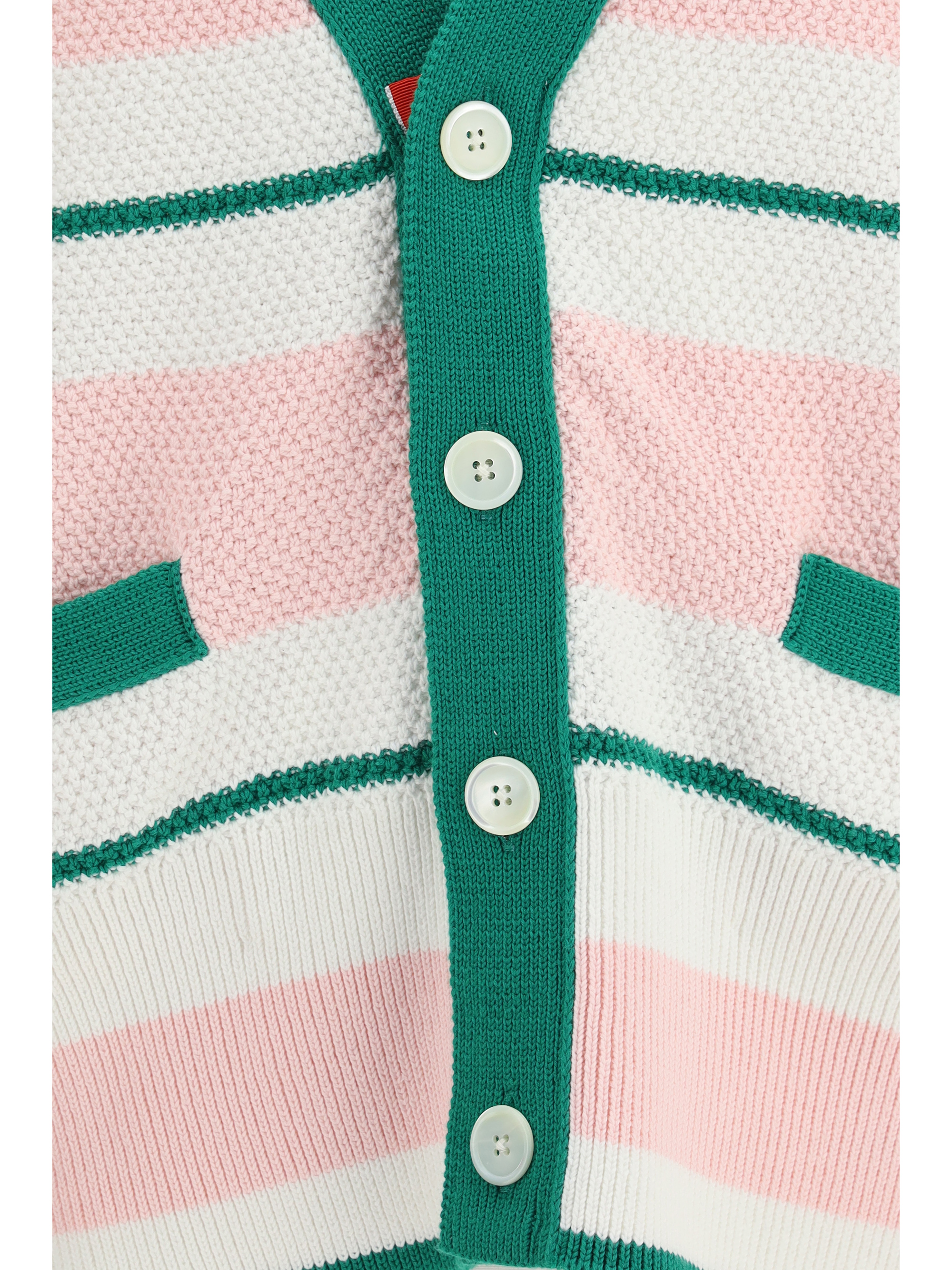 Classic stripe seed stitch V Neck Cardigan