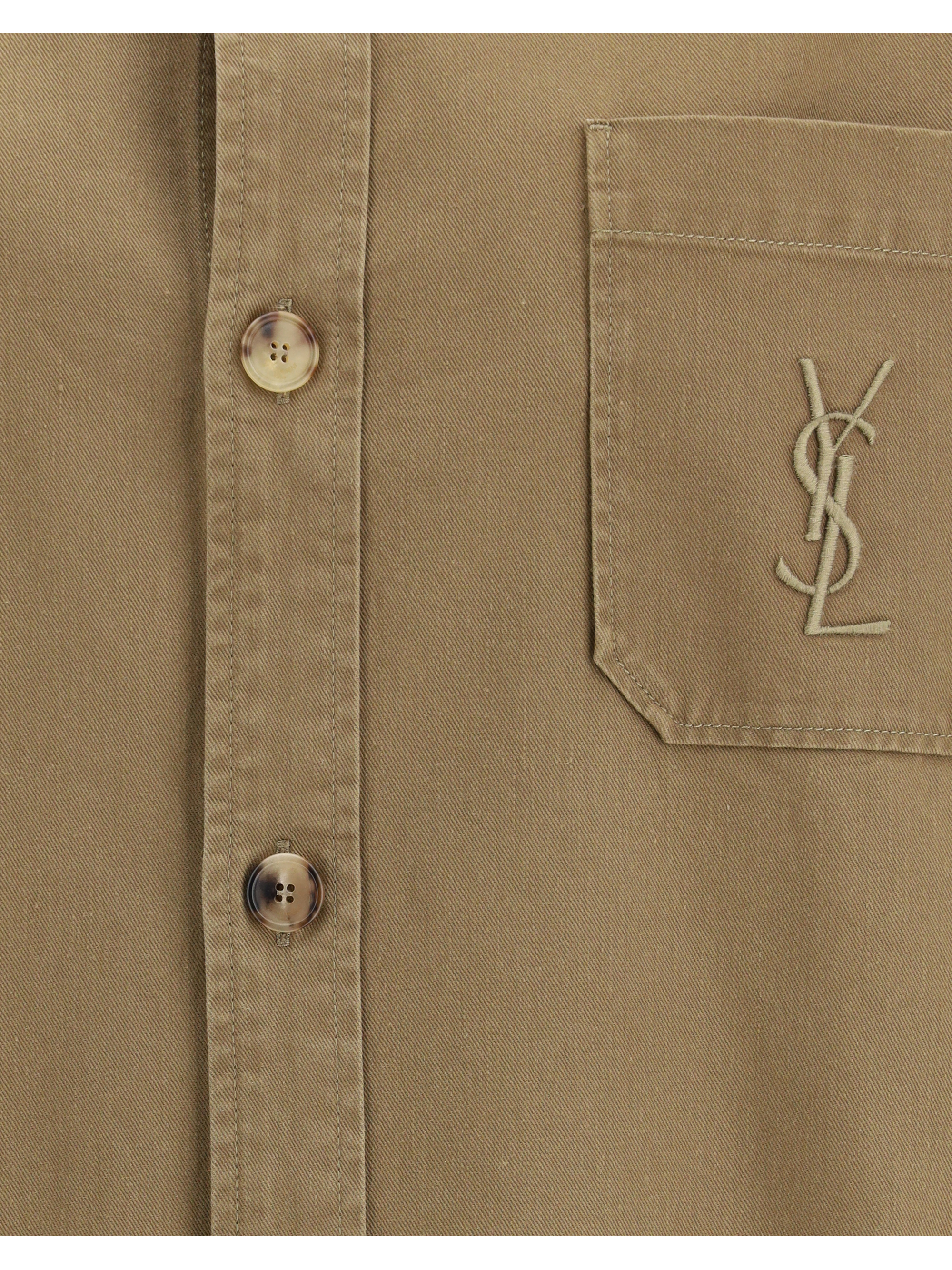 Cassandre Overshirt in cotton and linen gabardine