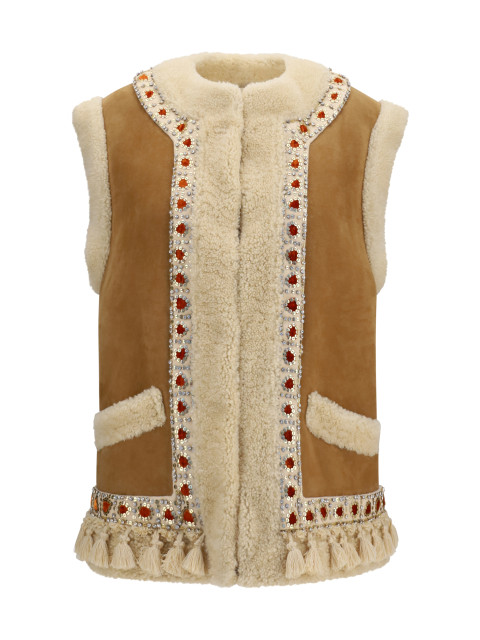 Suede and fur Vest