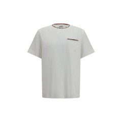 Cotton T-shirt with Check Trims
