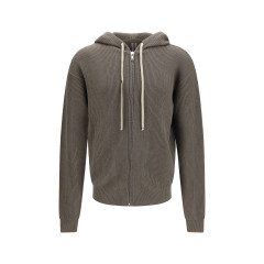 Ribbed virgin wool knit Hoodie