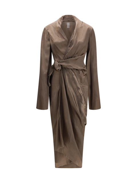 Asymmetric wrap Dress with knot fastening
