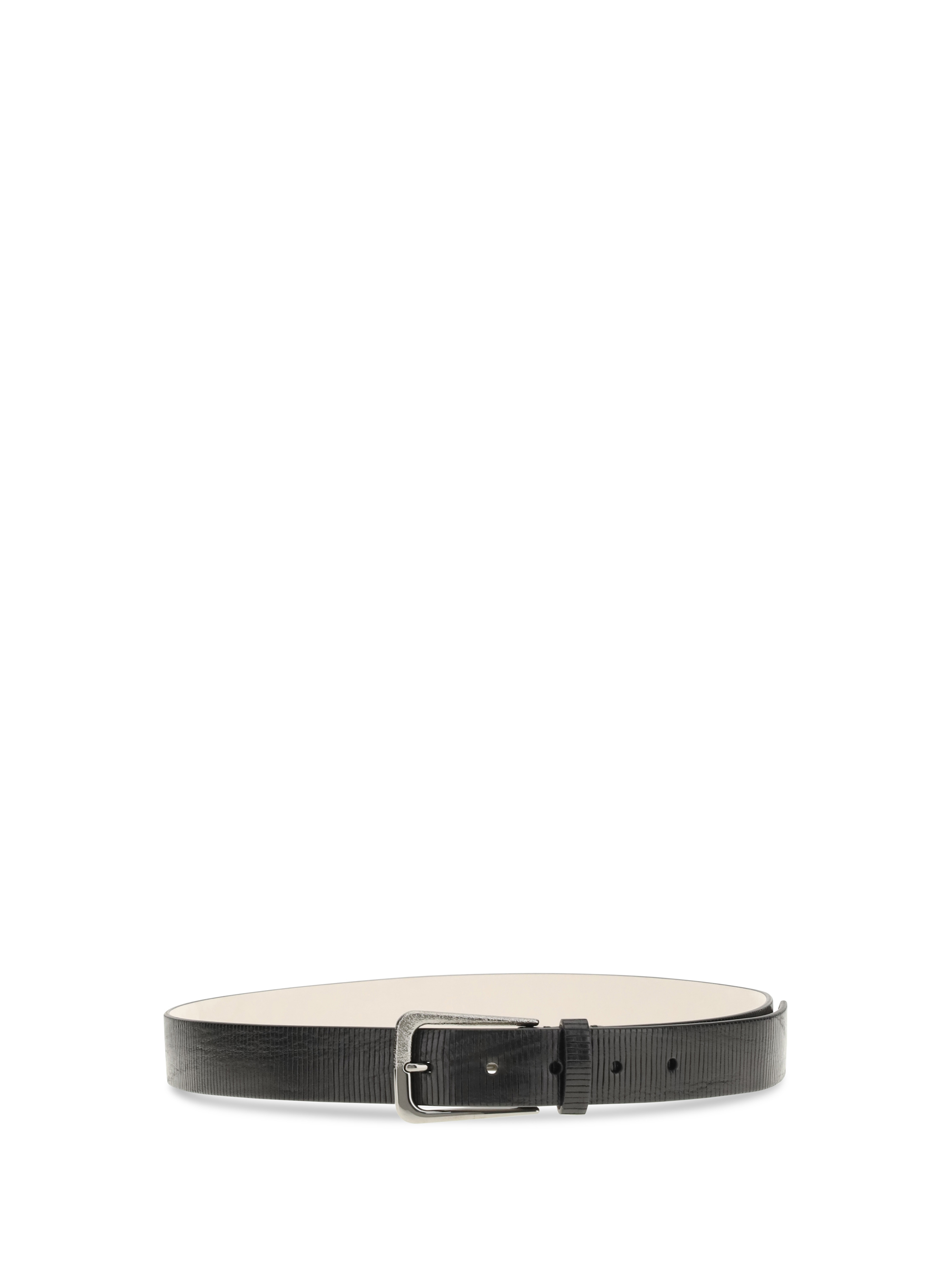 Carved leather Belt with Shimmering Buckle
