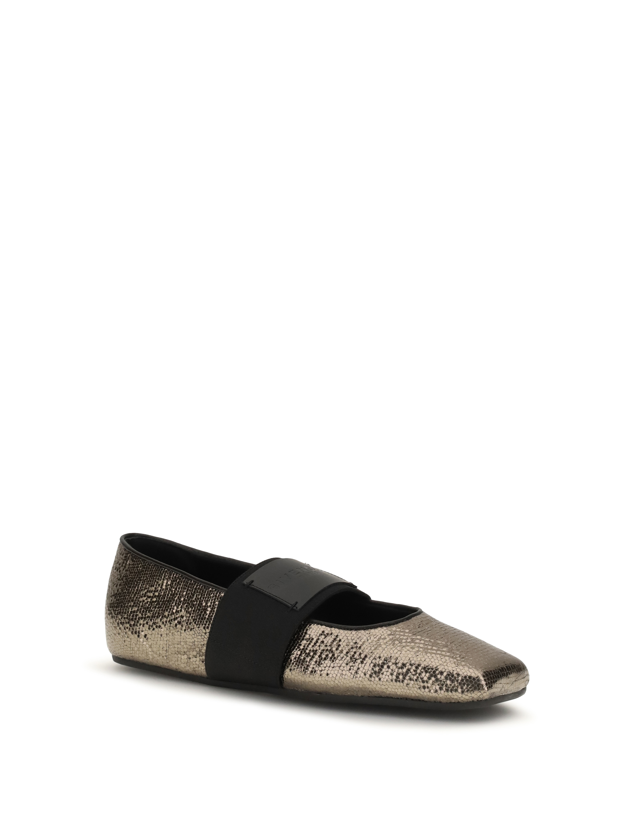 Sliced Square Ballerinas in textured leather