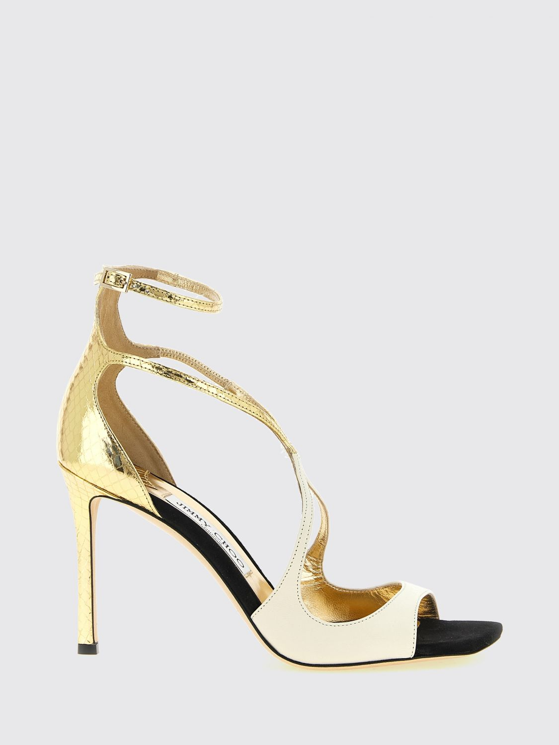 [Jimmy Choo] Sandals FW26 AZIA95BRH BLACKLATTEGOLD