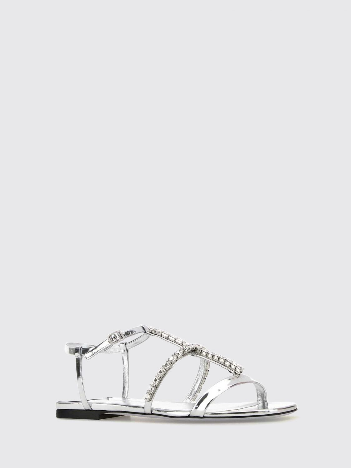 [Jimmy Choo] Sandals SS26 GWYNFLATIOX SILVERCRYSTAL