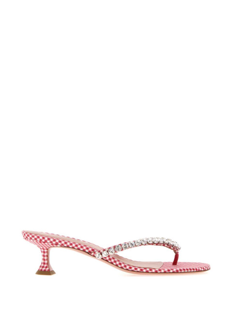 [Amina Muaddi] Sandals SS26 GIGITHONG45 RED&WHITE