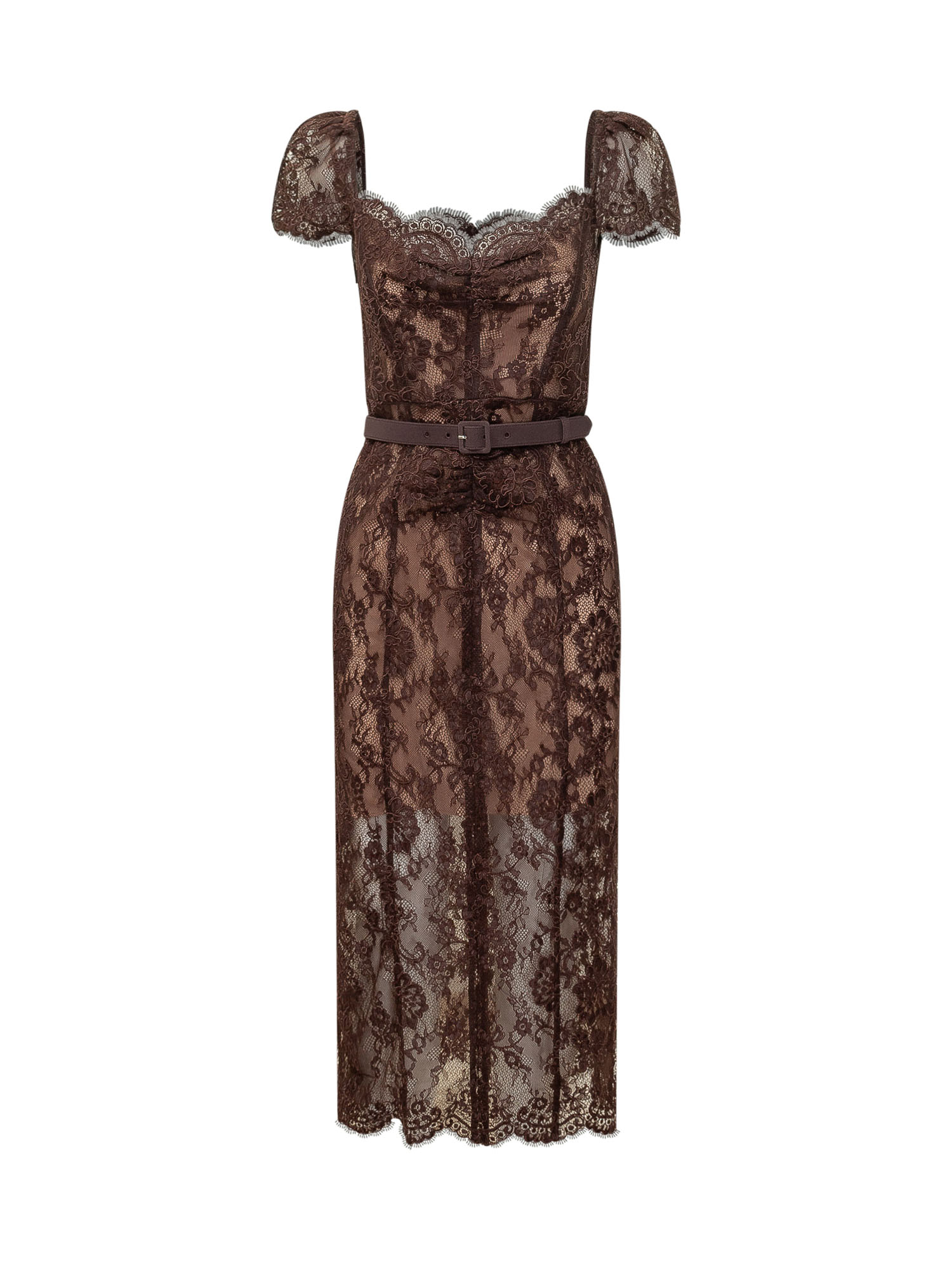 [Self-portrait] Short sleeve dress FW26 PF26099MABR BROWN