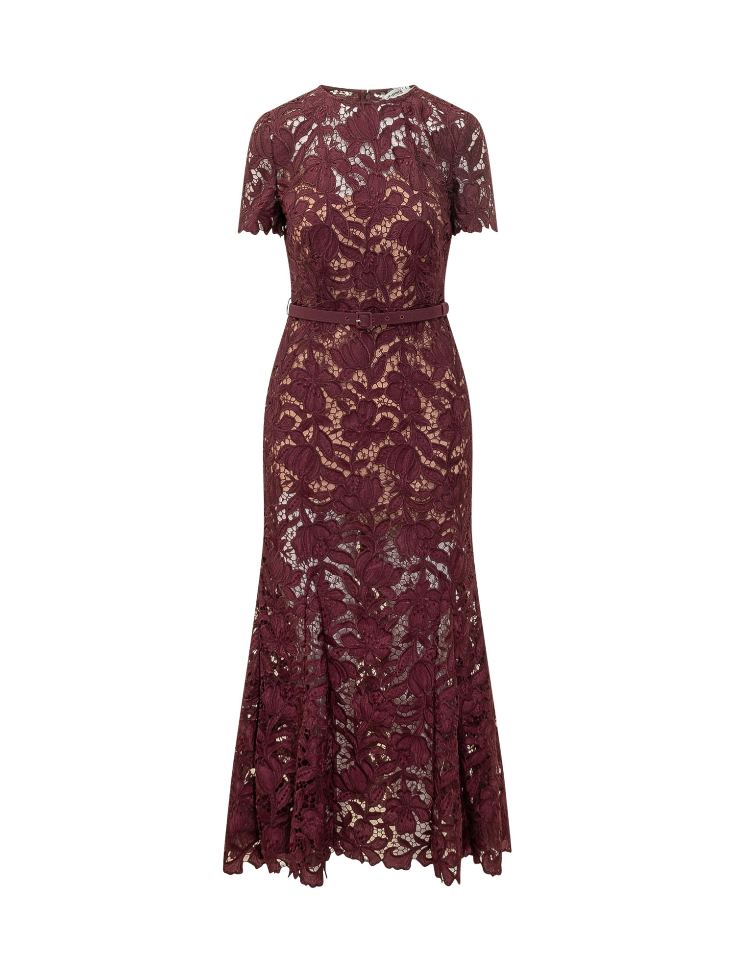 [Self-portrait] Short sleeve dress FW26 PF26107MBU BURGUNDY