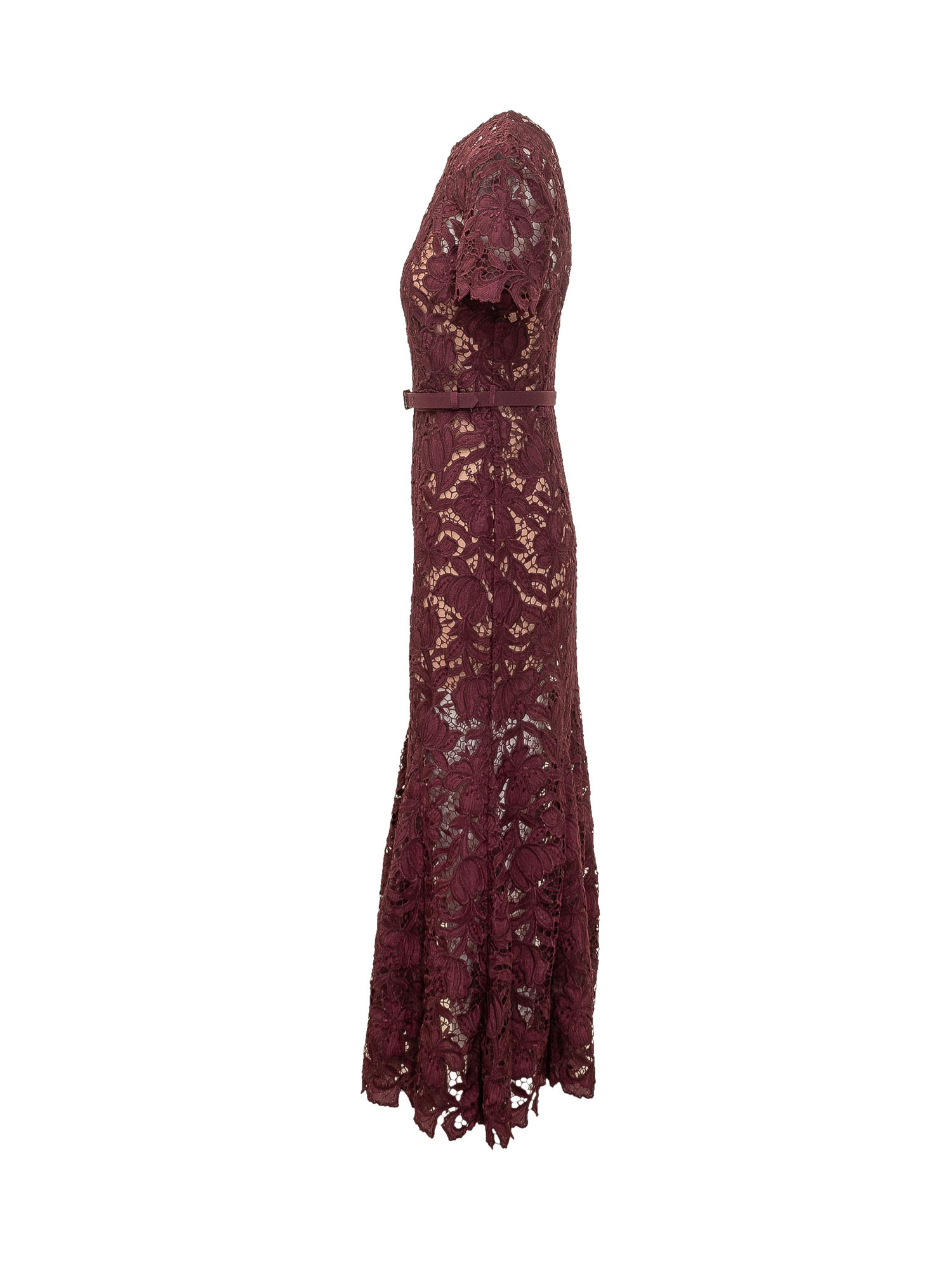 [Self-portrait] Short sleeve dress FW26 PF26107MBU BURGUNDY