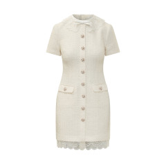 [Self-portrait] Short sleeve dress FW26 PF26002SBC CREAM