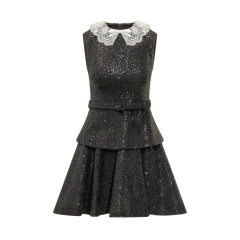 [Self-portrait] Sleeveless dress FW26 PF26002SB BLACK