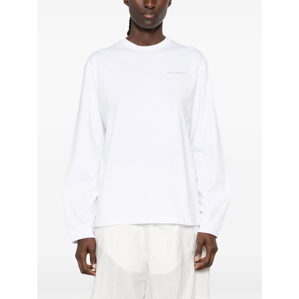 [Cecilie Bahnsen] T-shirts Long Sleeve FW26 RTW19006 BLILY WHPIN