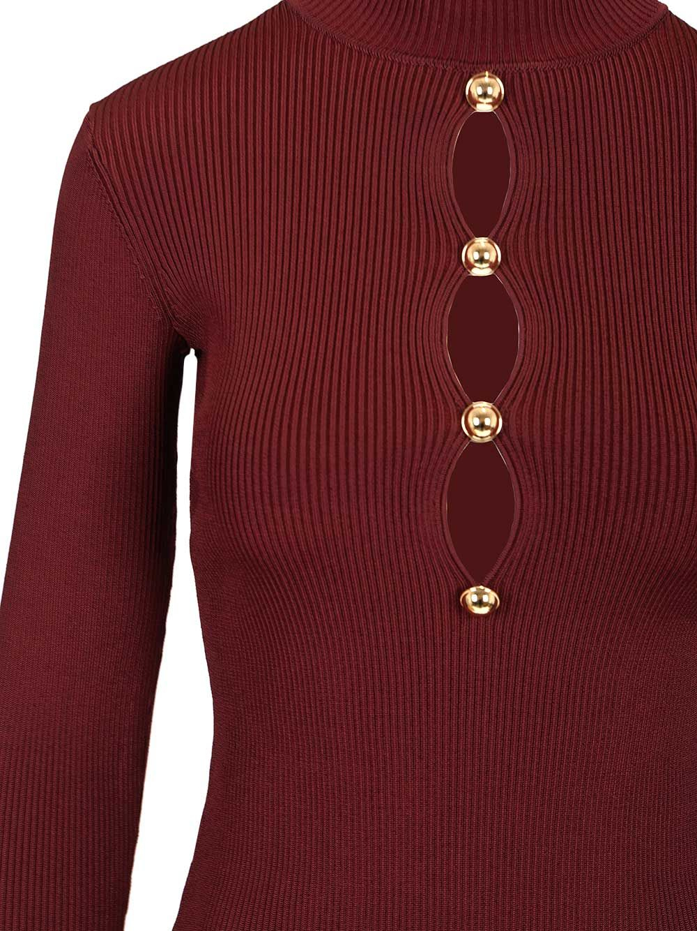 [Self-portrait] Knitwear SS26 RS26-138T-BUBURGUNDY