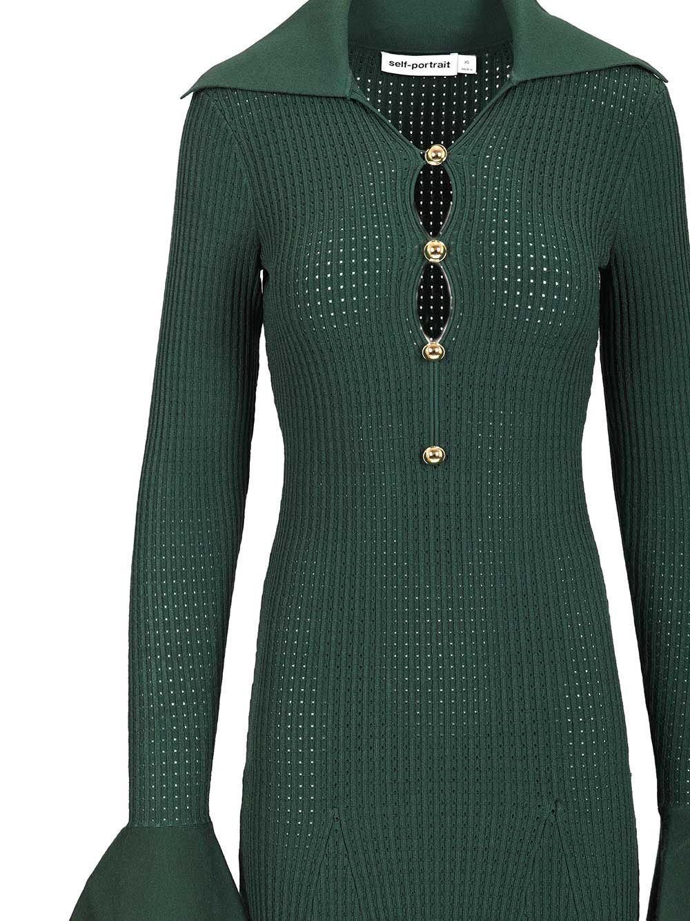 [Self-portrait] Long sleeve dress SS26 RS26-138MA-GGREEN