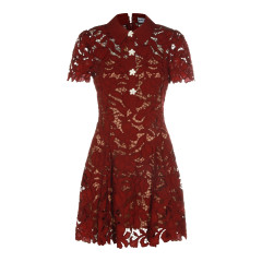 [Self - portrait] Short sleeve dress FW26 PF26111SABUBURGUNDY