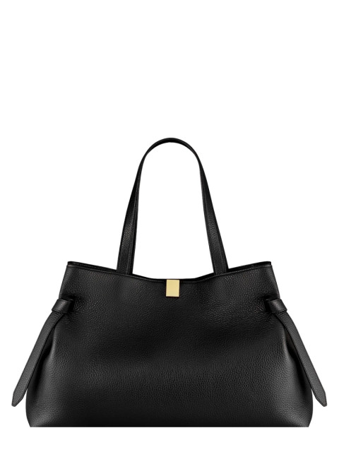[YUZEFI] Tote bag FW26 GYOZA-TOTE-PEBBLE-GRAIN-LEATHER_BLACK