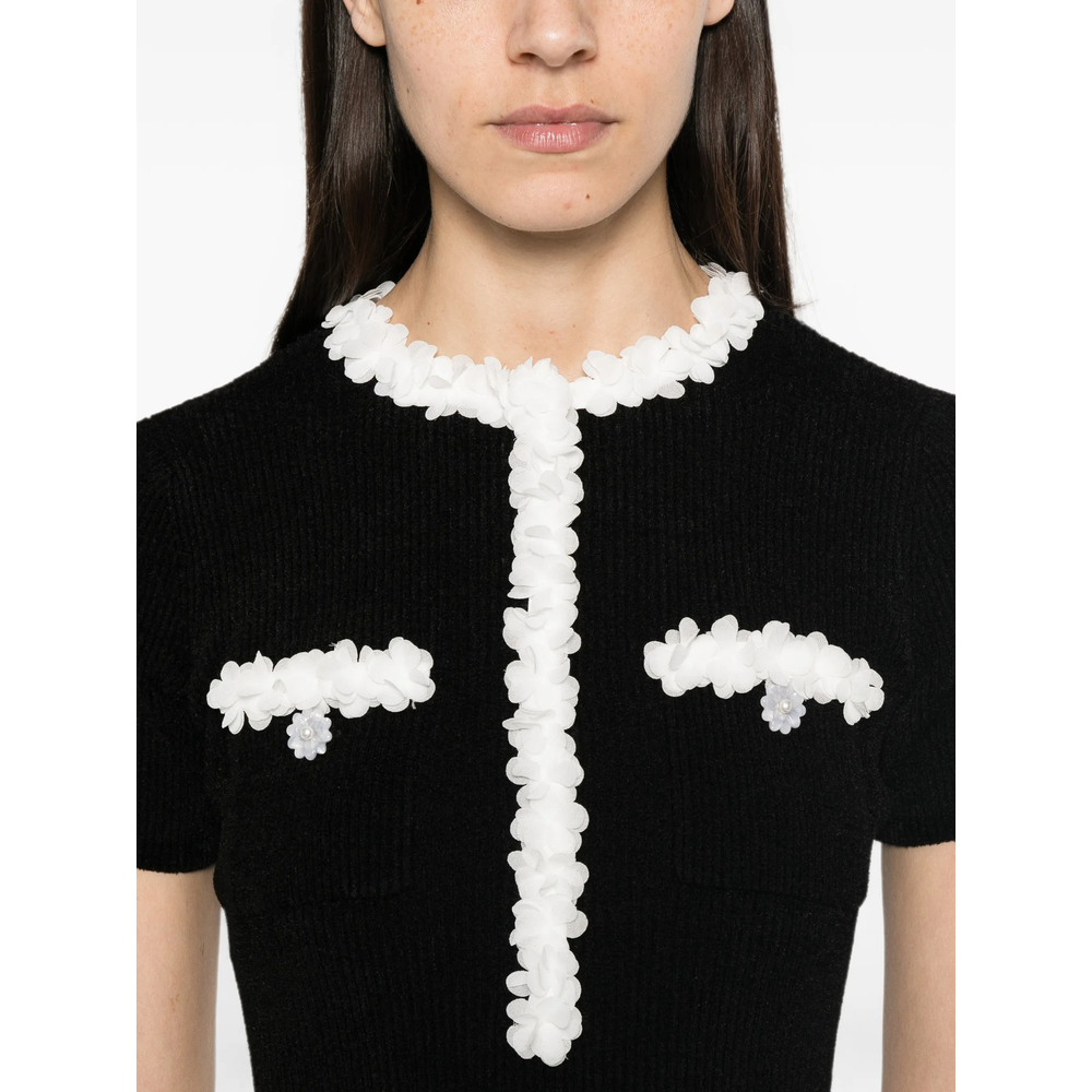 [Self-portrait] Short sleeve dress FW26 AW26-099MA-B  BLACK