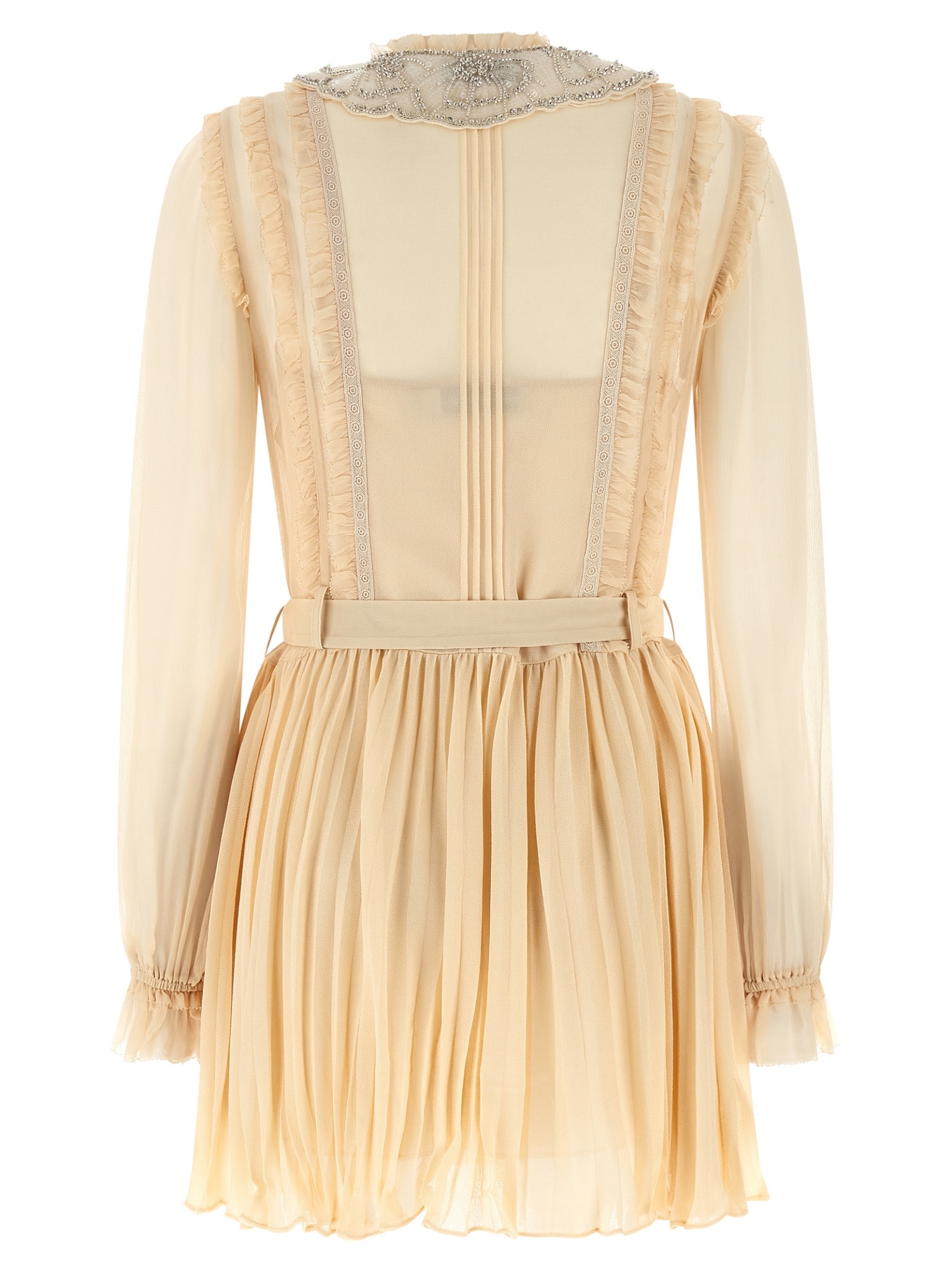 [SELF PORTRAIT] Long sleeve dress SS26 RS26034STTAN