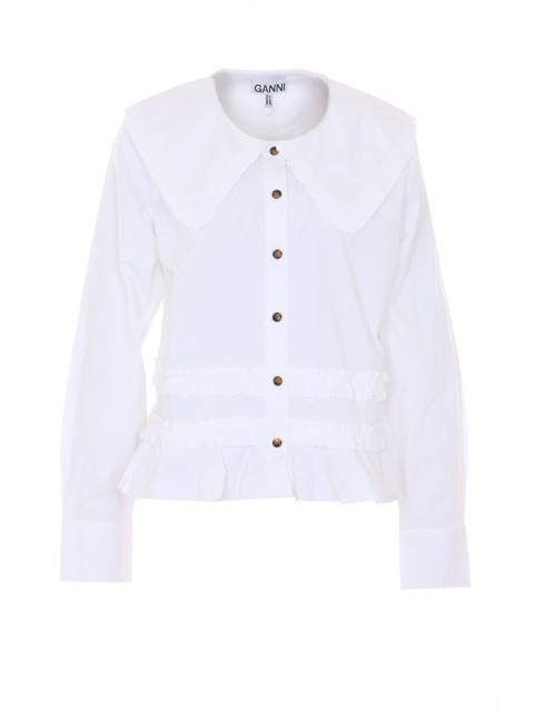 [GANNI] Shirts Long Sleeve SS26 A1040096ZZ8