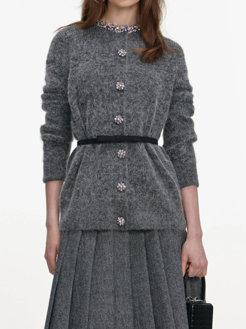 [SELF PORTRAIT] Cardigan SS26 RS26123CAGRGREY