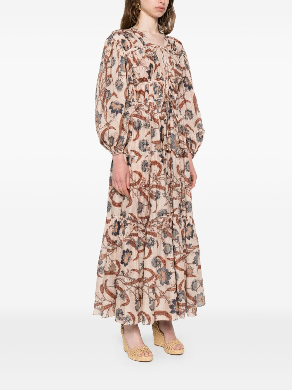 [Zimmermann] Long sleeve dress FW25 4208DSS253BLUINDFLO