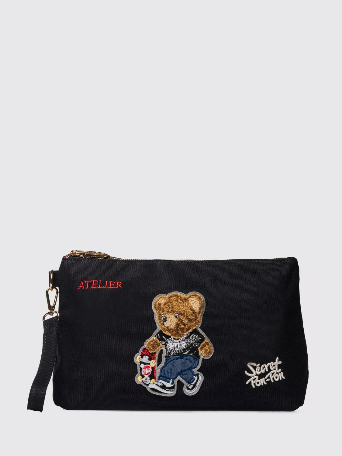 [SECRET PON-PON] Clutch bag SS26 SAINT TROPEZ POUCH Black Teddy