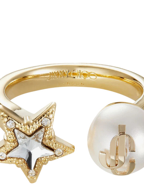 [Jimmy Choo] Ring FW26 JC STAR PEARL RINGJIQGOLD/WHITE/CRYSTAL