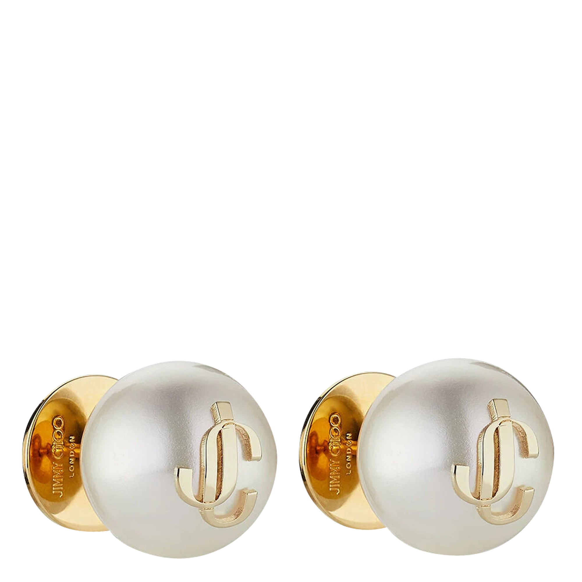 [Jimmy Choo] Earring FW26 JC PEARL STUDSDXQGOLD/WHITE