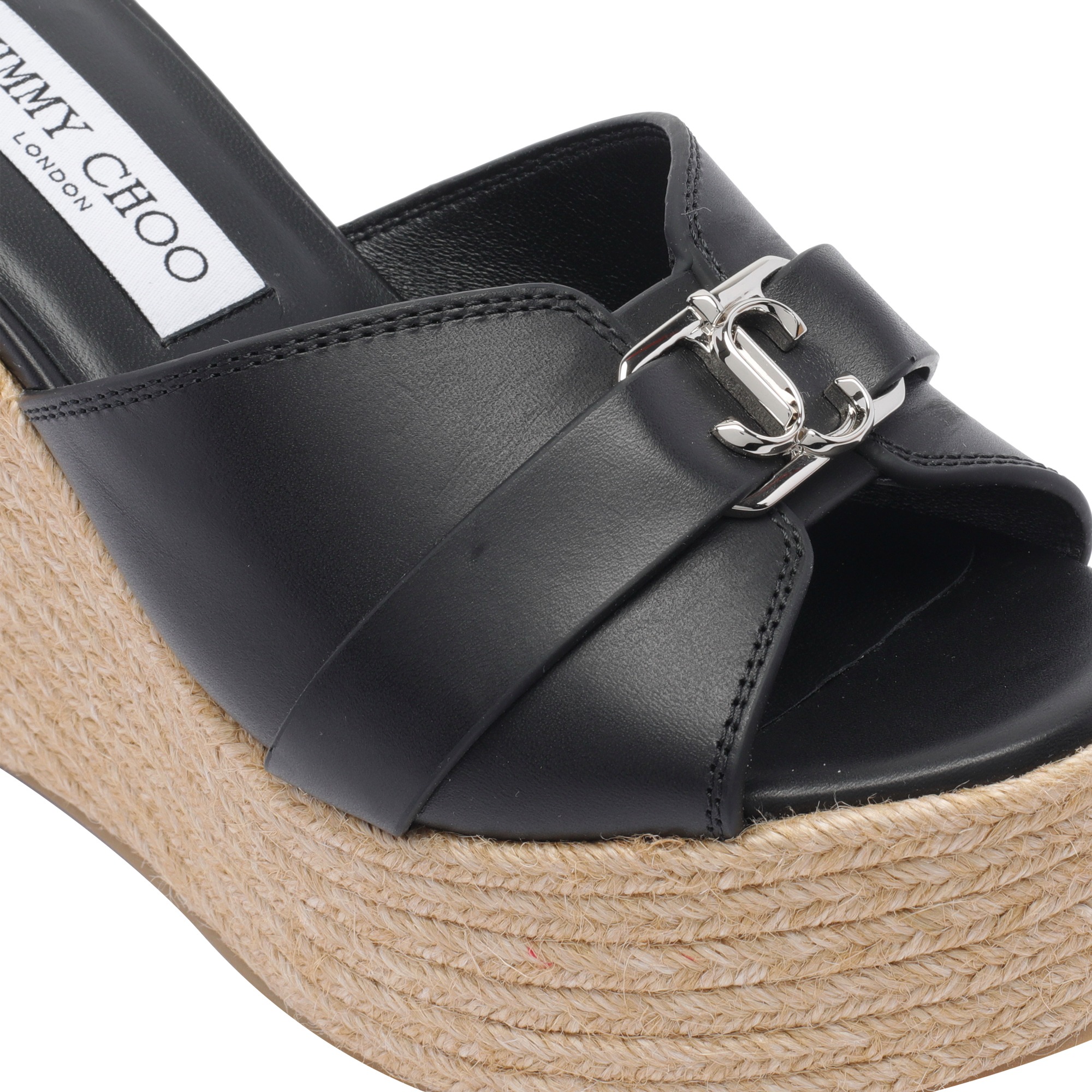 [Jimmy Choo] Sandals FW26 LEDA WEDGE 100FDZBLACK/SILVER