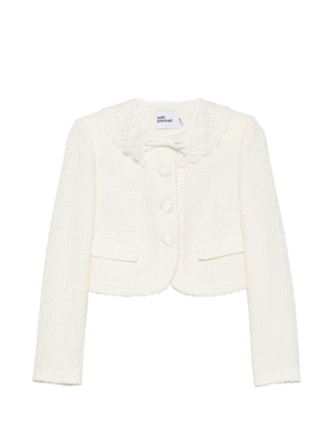 [Self-portrait] Tweed jacket FW26 PF26-002J-C  CREAM