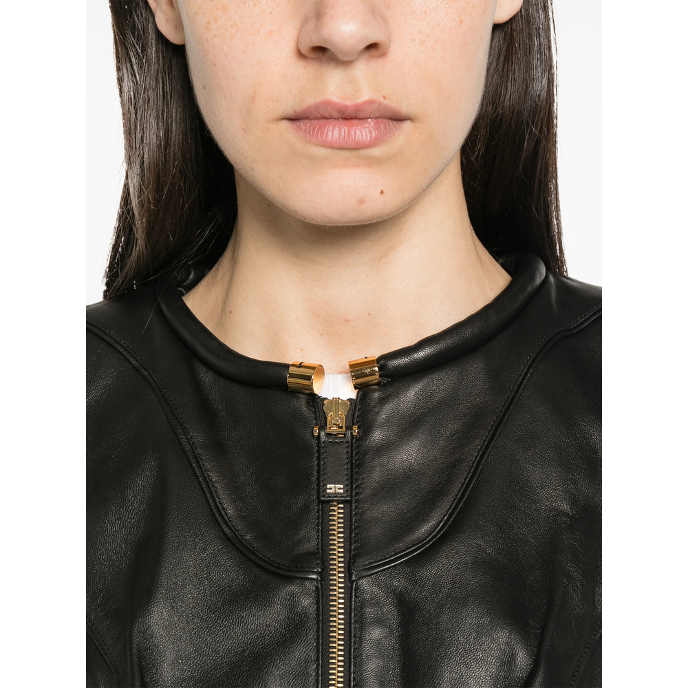 [ELISABETTA FRANCHI] Leather Jacket FW26 GD06G66E2  110