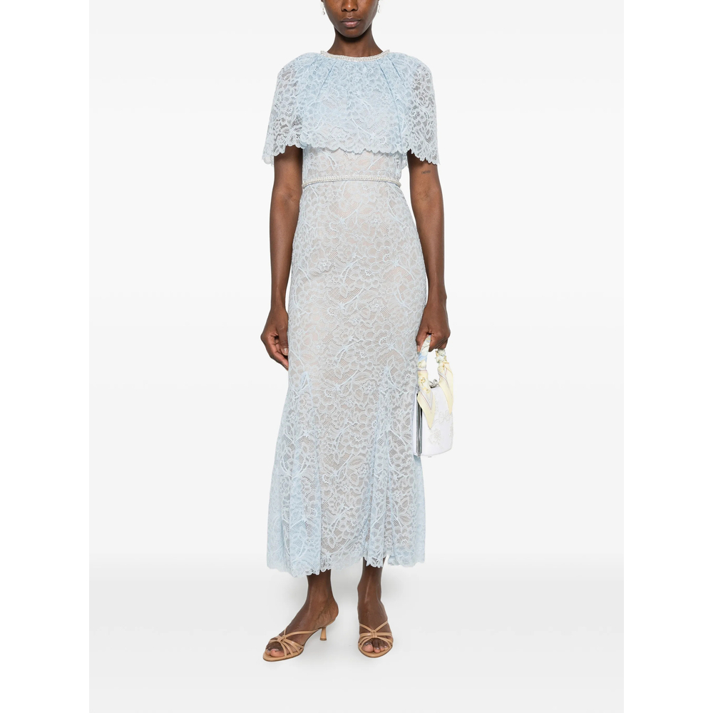 [Self-portrait] Short sleeve dress FW26 PF26-099M-BL  LIBLU