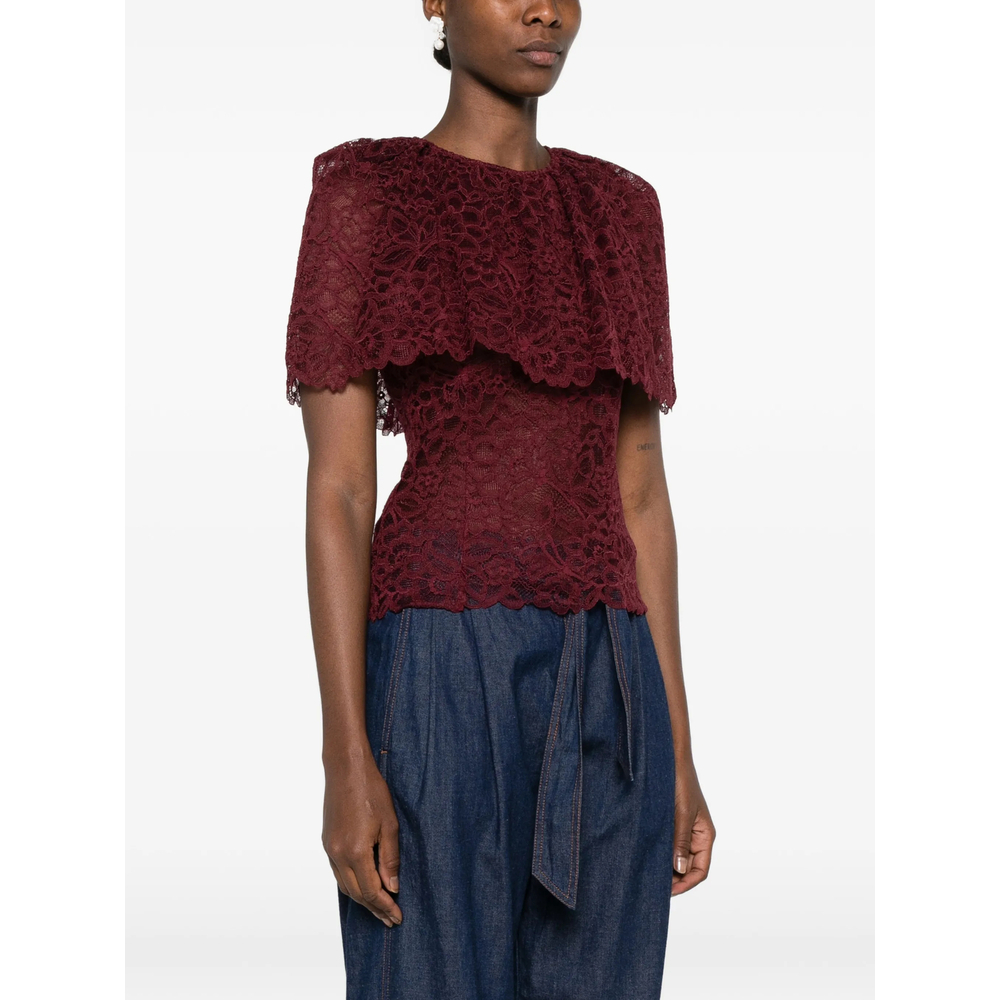 [Self-portrait] Blouse FW26 PF26-099T-BU  BURGU