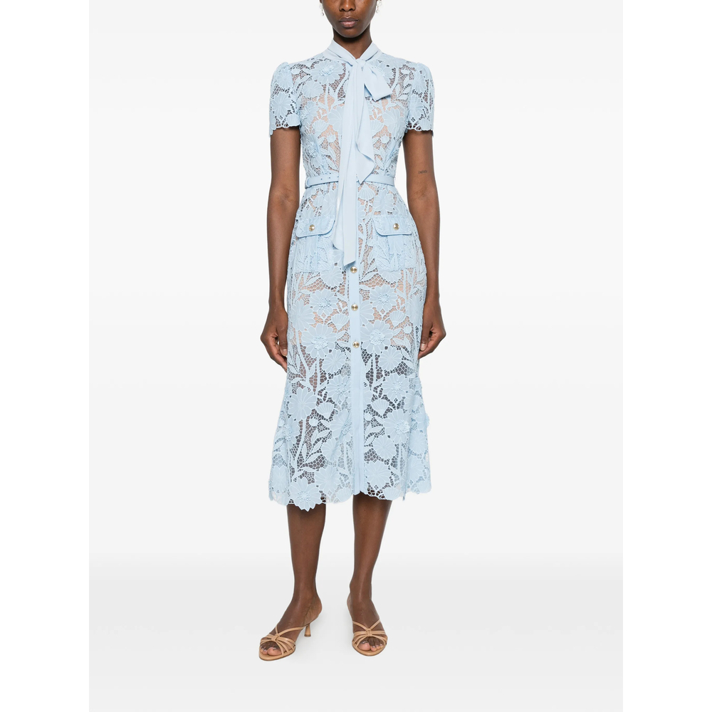 [Self-portrait] Short sleeve dress FW26 PF26-111M-BL  BLUE