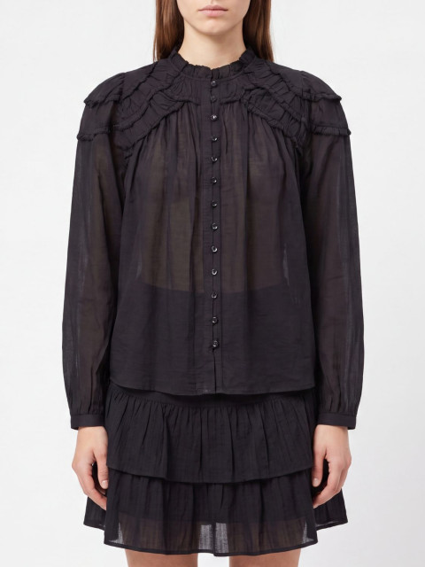 [Isabel Marant Etoile] Shirts Long Sleeve FW26 HT0681FBB3J04E 01BK