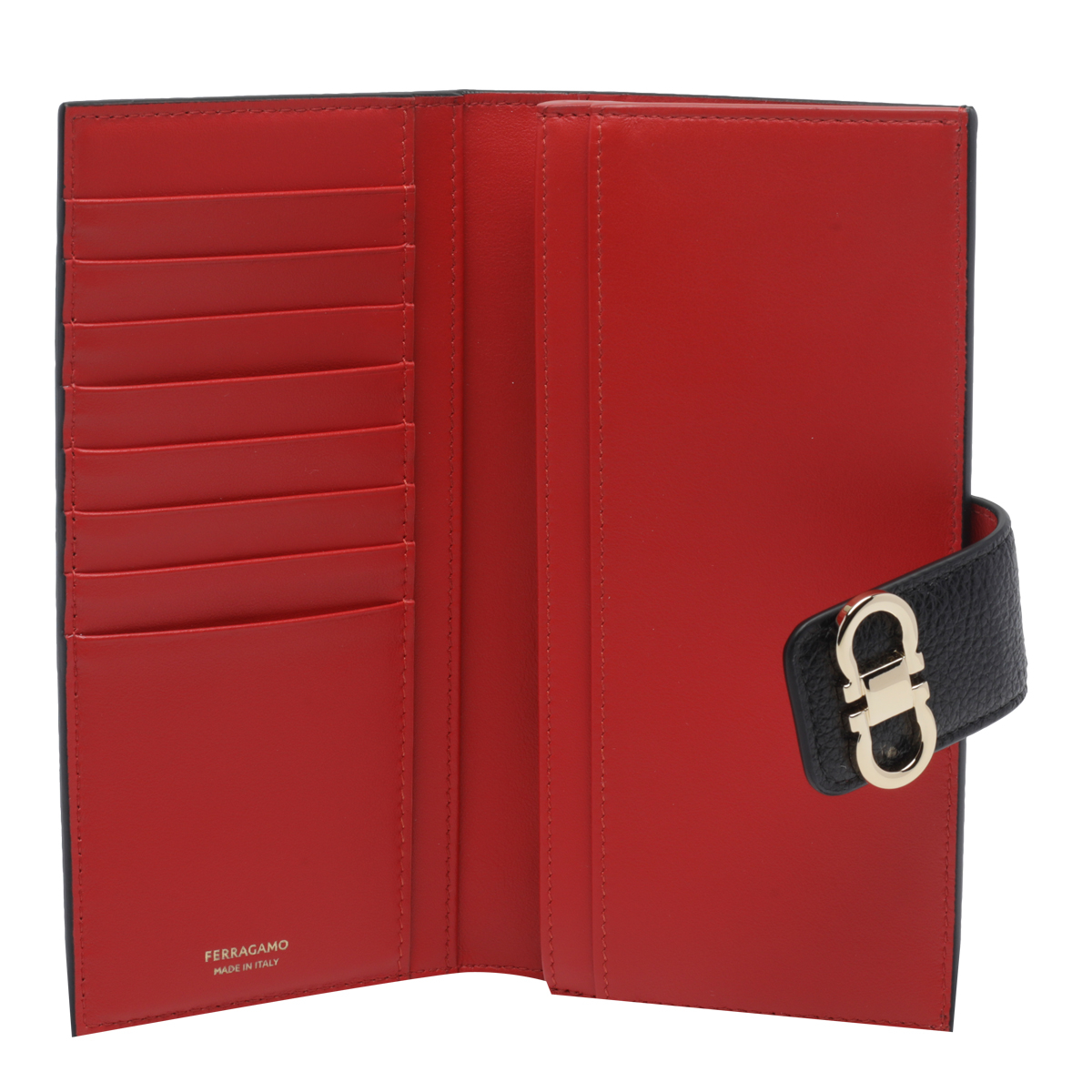 [Salvatore Ferragamo] Wallet FW26 795522221157NERO/RED