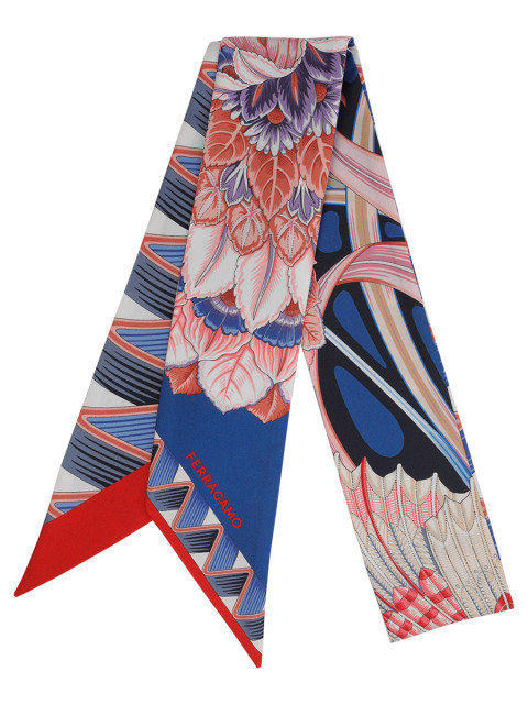 [Salvatore Ferragamo] Scarf FW26 785363321134NAVY/ROSSO