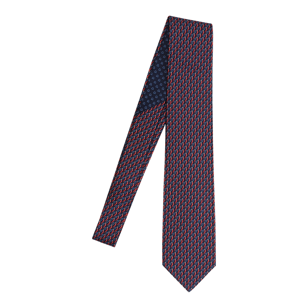[Salvatore Ferragamo] Tie FW26 794962351460NAVY/ROSSO