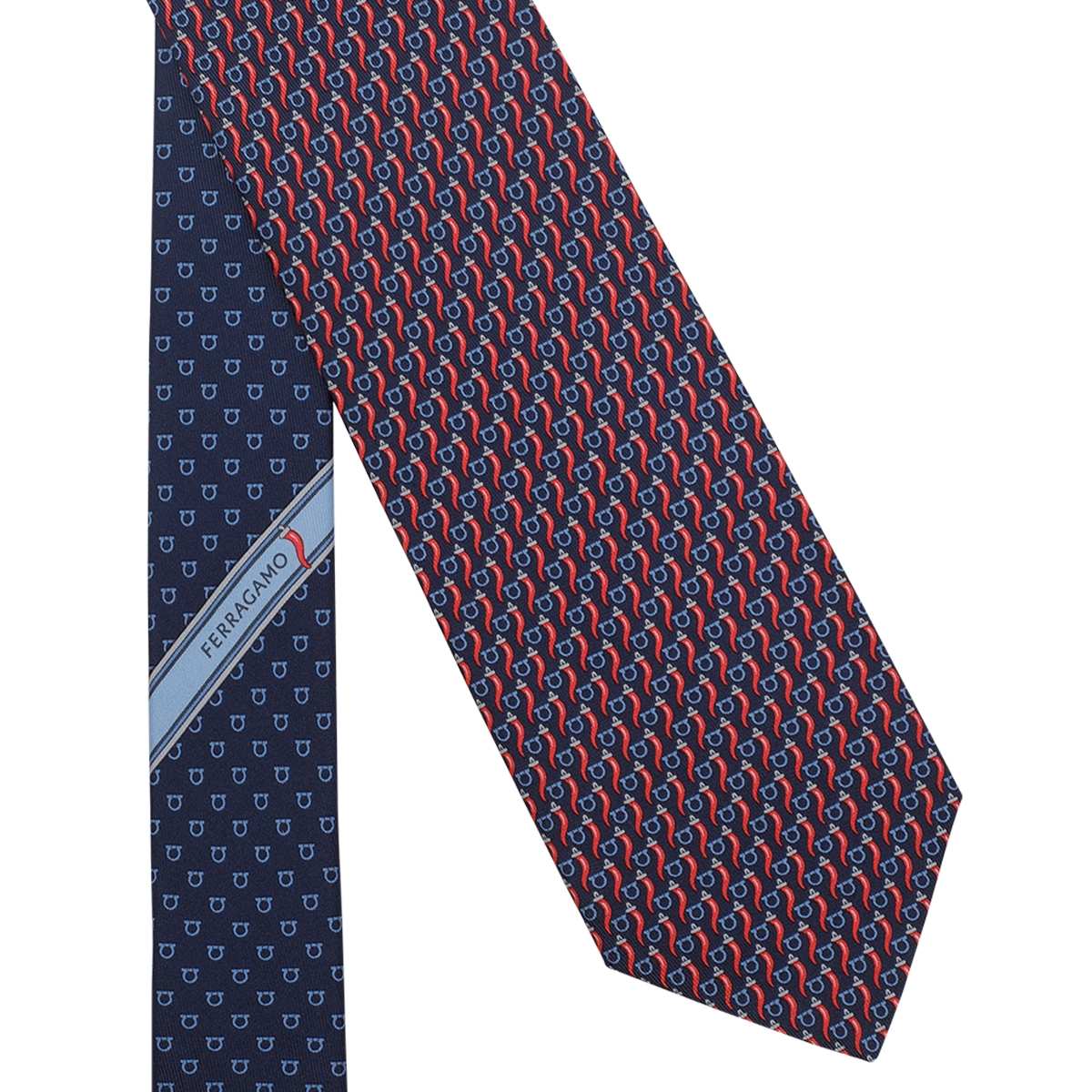 [Salvatore Ferragamo] Tie FW26 794962351460NAVY/ROSSO
