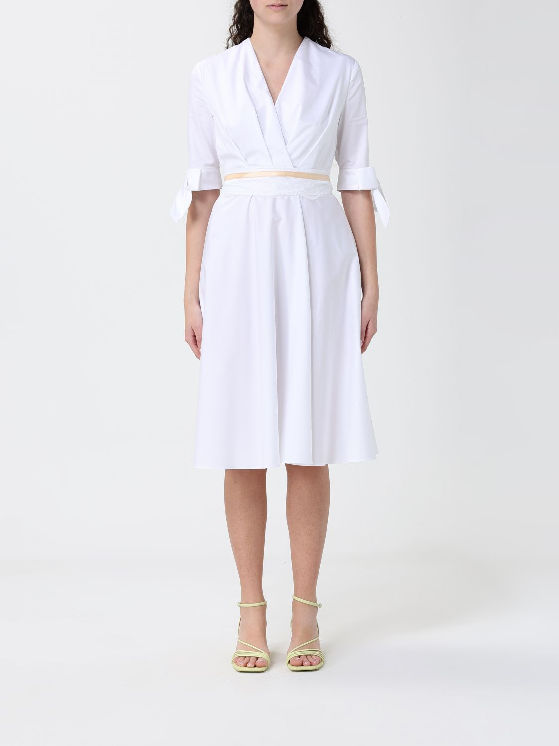 [HANITA] Short sleeve dress SS26 HV38324597 BIANCO