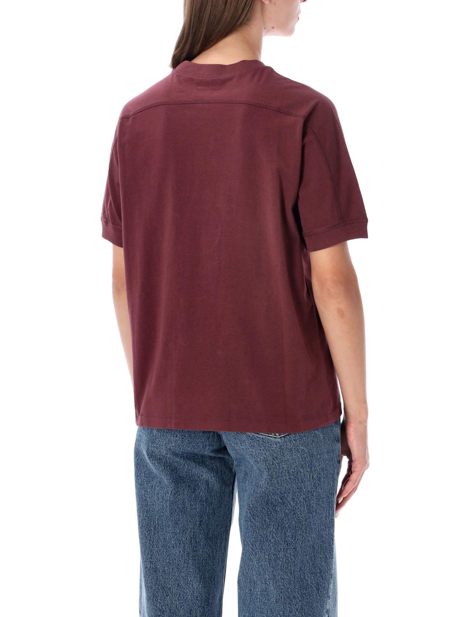 [Anine Bing] T-shirts Short Sleeve FW26 A0812695BGN28BURGUNDY