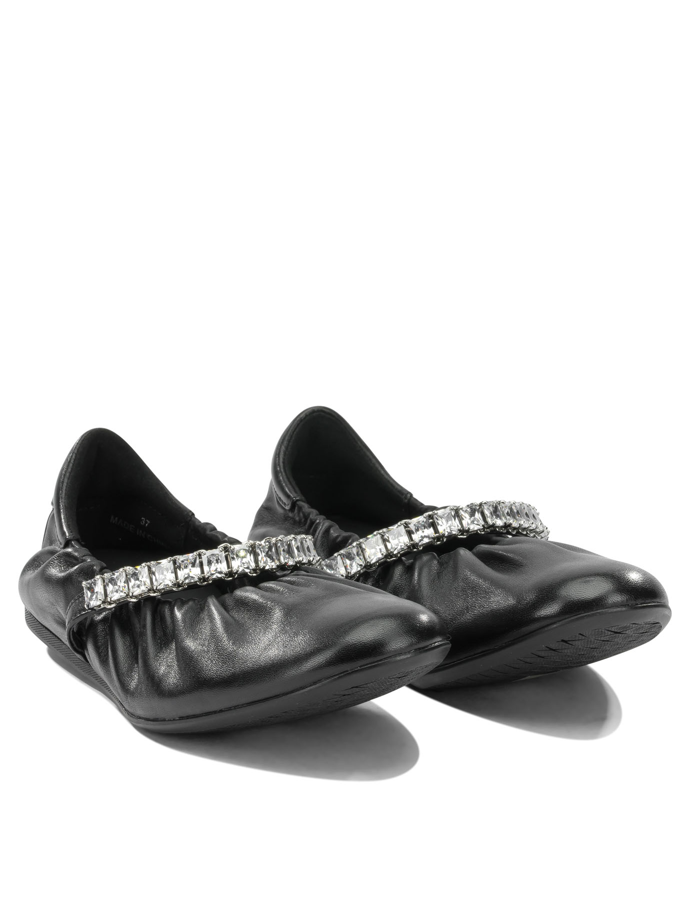 [Jimmy Choo] Flat shoes FW26 JADE BALLERINAGKEX BLACK/CRYSTAL