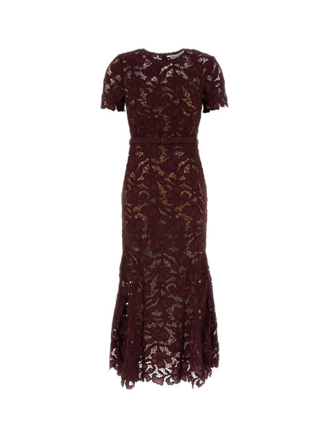 [SELF PORTRAIT] Short sleeve dress FW26 PF26107MBU BURGUNDY