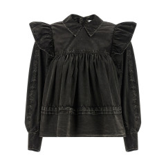 [GANNI] Shirts Long Sleeve SS26 A1040061099