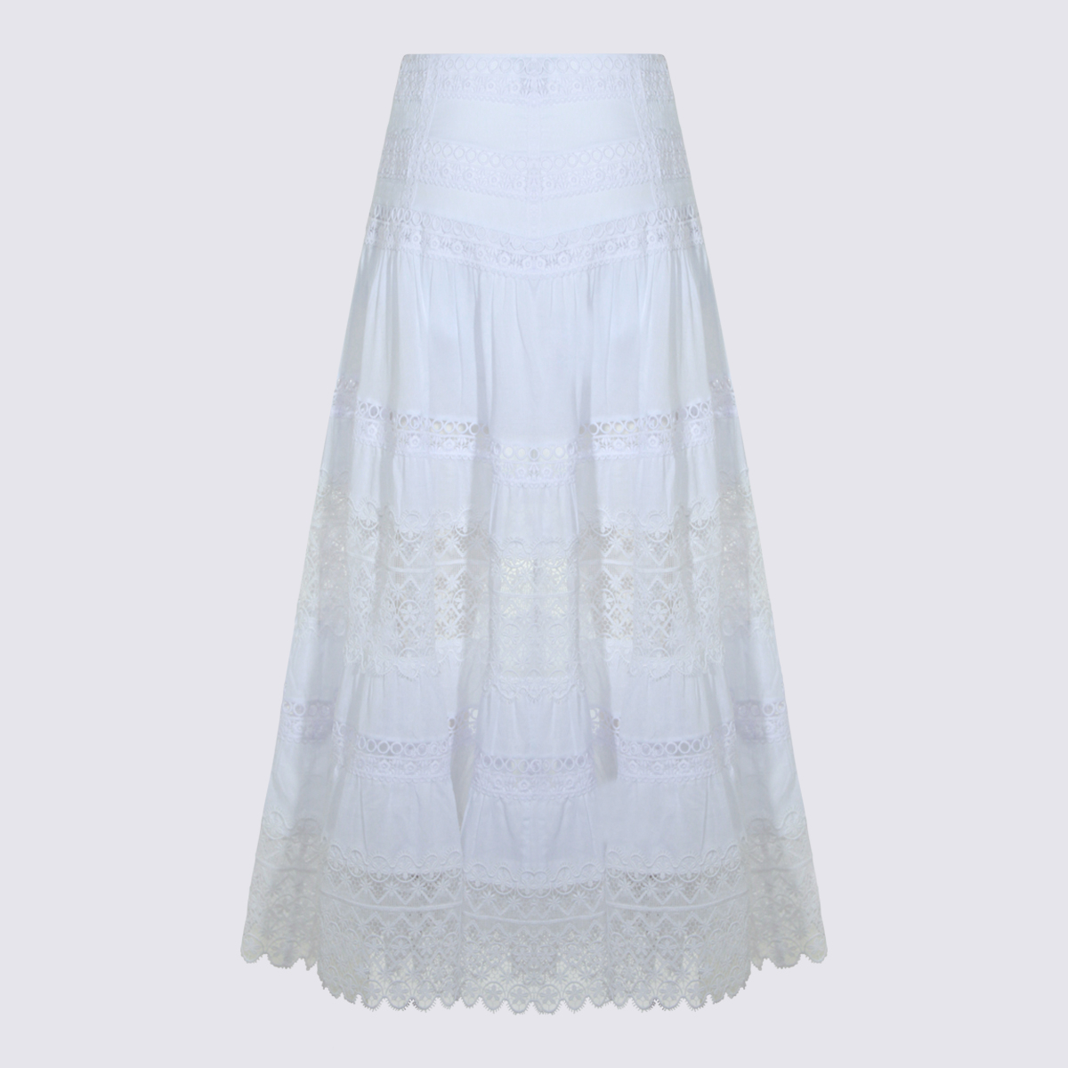 [CharoRuiz] Midi skirt SS26 261402WHITE