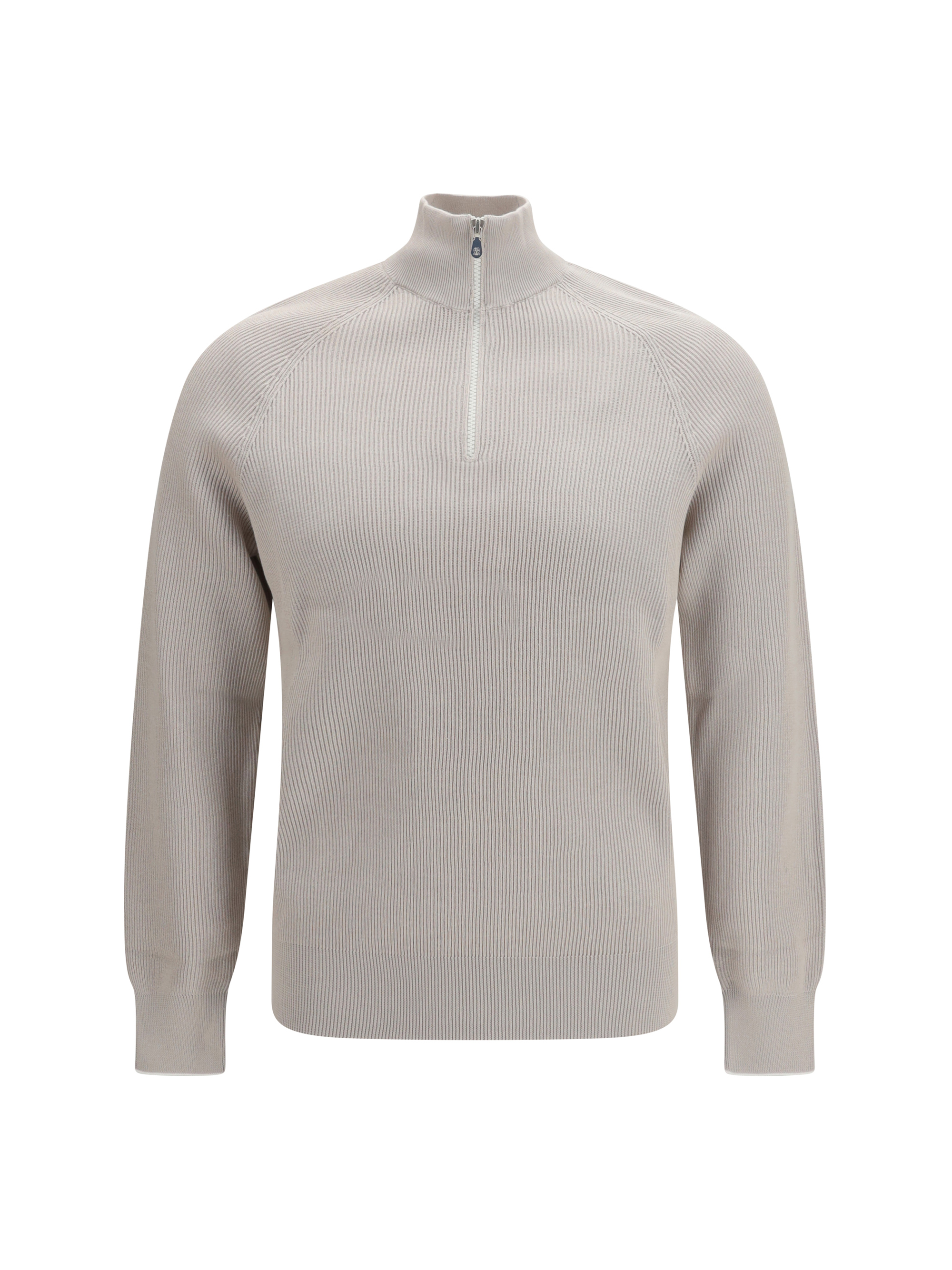 Cotton Sweater with a high neckline