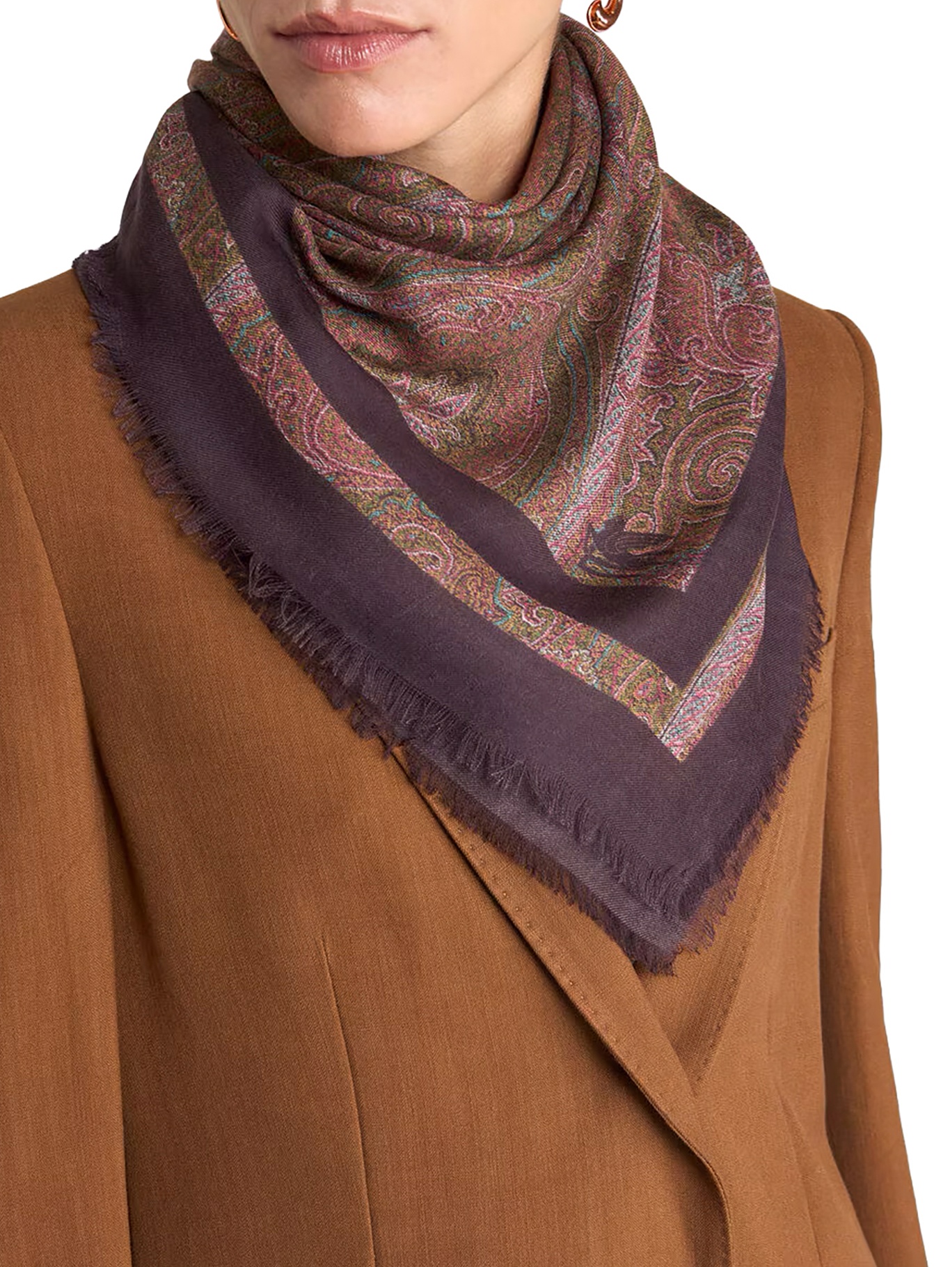 [Etro] Scarf FW26 WAYA0001AKE94S9865 MULTICOLOUR BORDEAUX