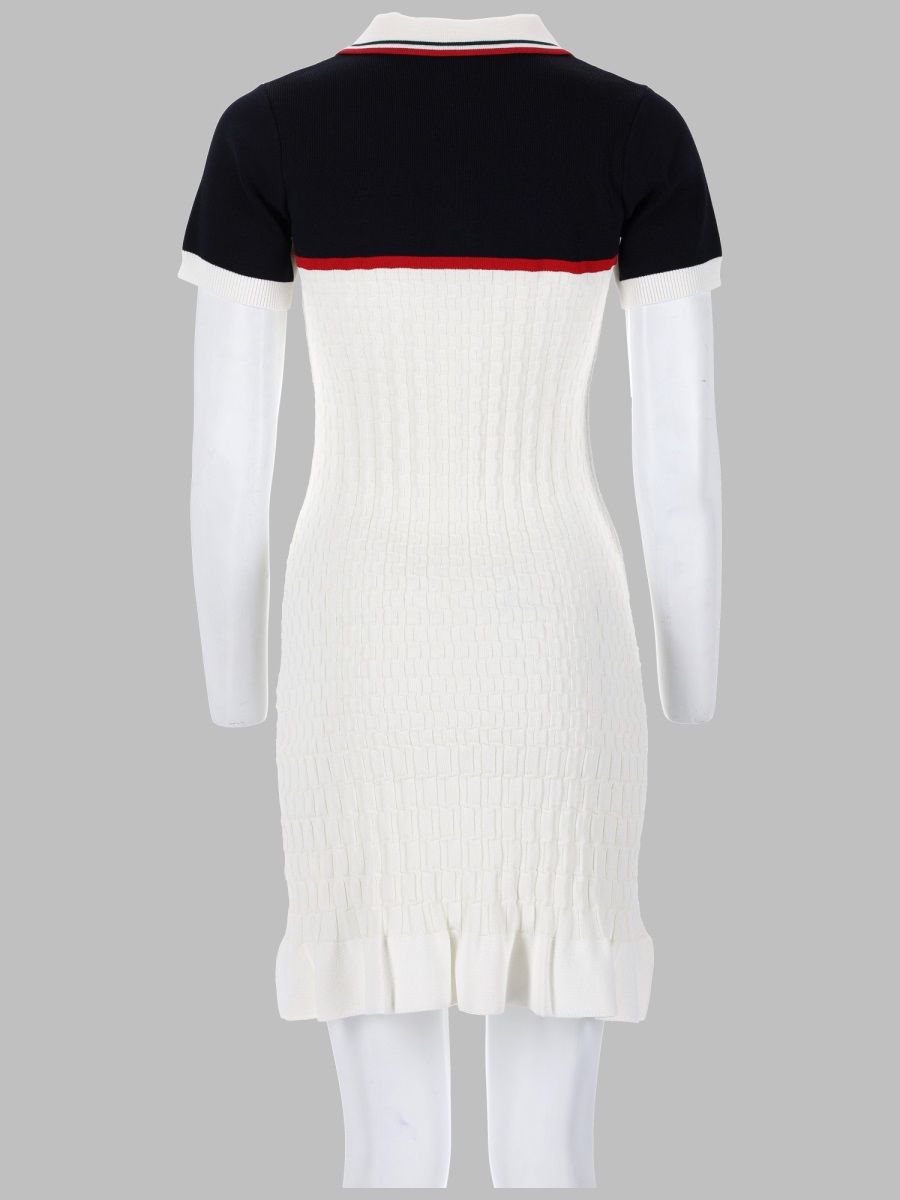 [Casablanca] Short sleeve dress FW26 W-PF26-KW-1570_01WHITE/NAVY