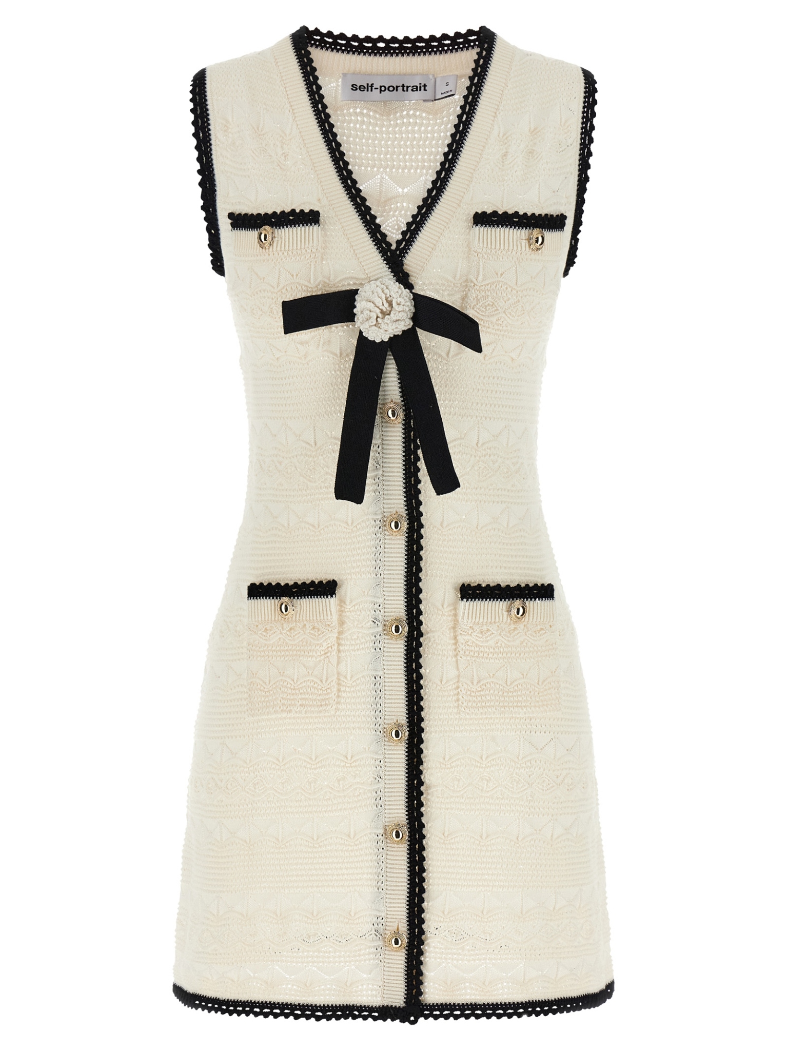 [SELF PORTRAIT] Sleeveless dress FW26 PF26075SCWWHITE